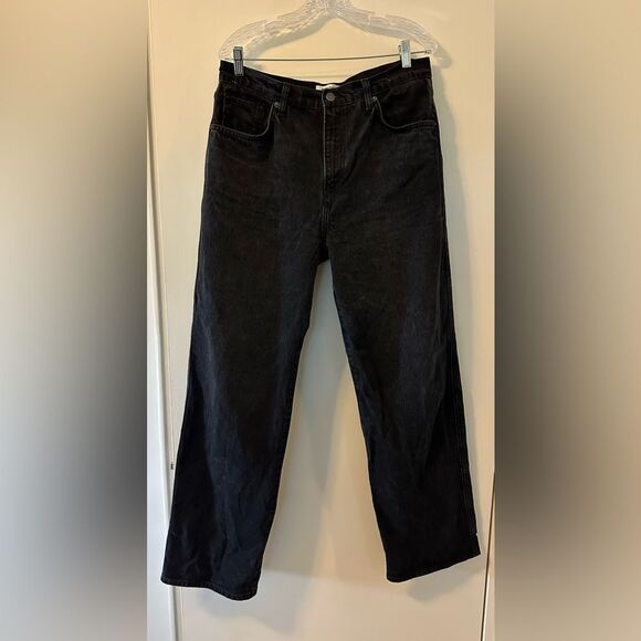 Reformation Val 90s Mid Rise Straight Jeans Black 30 - Picture 3 of 10